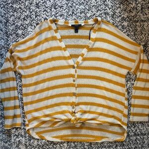 Forever 21 Mustard and White Striped Knit Top